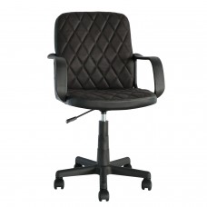 Καρέκλα Γραφείου ArteLibre THIRINA Μαύρο Ύφασμα-PVC 56x57x85-97cm Καρέκλα Γραφείου ArteLibre THIRINA Μαύρο Ύφασμα-PVC 56x57x85-97cm