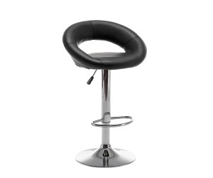 Σκαμπό Bar ArteLibre FETT Με Πλάτη Πτυσσόμενο Μαύρο PU-Μέταλλο 54x49x81-103cm