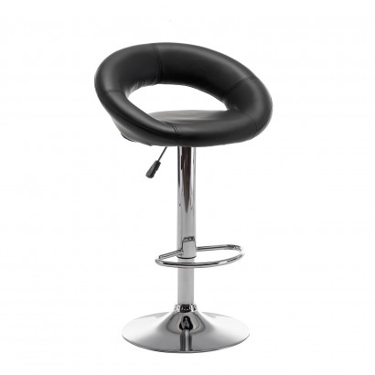 Σκαμπό Bar ArteLibre FETT Με Πλάτη Πτυσσόμενο Μαύρο PU-Μέταλλο 54x49x81-103cm