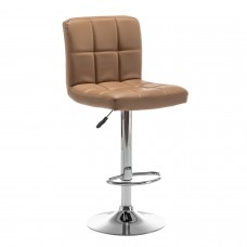 Σκαμπό Bar ArteLibre DIN Με Πλάτη Πτυσσόμενο Cappuccino PVC-Μέταλλο 44x50x92-113cm Σκαμπό Bar ArteLibre DIN Με Πλάτη Πτυσσόμενο Cappuccino PVC-Μέταλλο 44x50x92-113cm