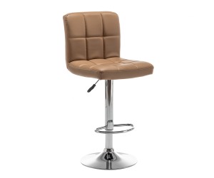 Σκαμπό Bar ArteLibre DIN Με Πλάτη Πτυσσόμενο Cappuccino PVC-Μέταλλο 44x50x92-113cm