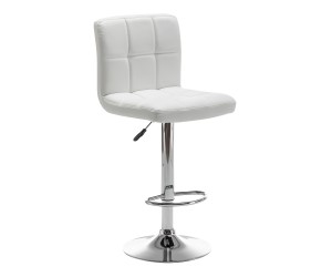 Σκαμπό Bar ArteLibre DIN Με Πλάτη Πτυσσόμενο Λευκό PVC-Μέταλλο 44x50x92-113cm