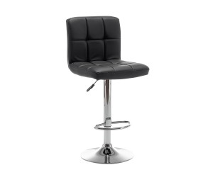 Σκαμπό Bar ArteLibre DIN Με Πλάτη Πτυσσόμενο Μαύρο PVC-Μέταλλο 44x50x92-113cm