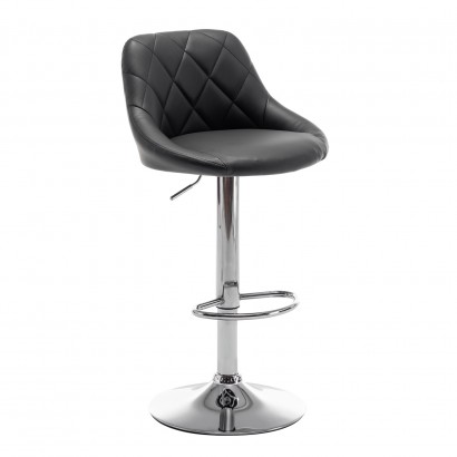 Σκαμπό Bar ArteLibre GARSA Με Πλάτη Πτυσσόμενο Μαύρο PU-Μέταλλο 46x46x83-105cm