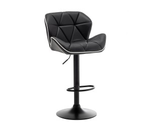 Σκαμπό Bar ArteLibre DRASH Με Πλάτη Πτυσσόμενο Μαύρο PU-Μέταλλο 54x52x87-109cm