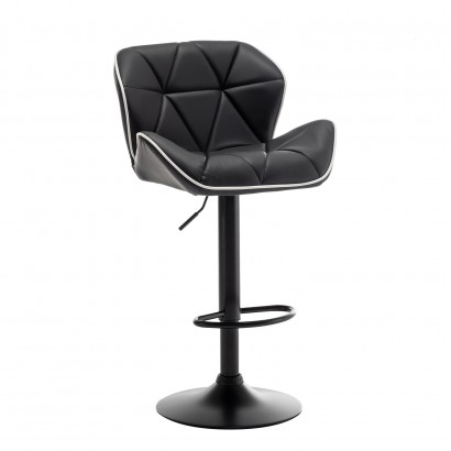 Σκαμπό Bar ArteLibre DRASH Με Πλάτη Πτυσσόμενο Μαύρο PU-Μέταλλο 54x52x87-109cm