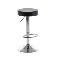 Σκαμπό Bar ArteLibre LORTHA Πτυσσόμενο Μαύρο PU-Μέταλλο Φ39x64-86cm