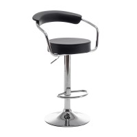 Σκαμπό Bar ArteLibre PELI Με Πλάτη Πτυσσόμενο Μαύρο PU-Μέταλλο 51x50x83-105cm