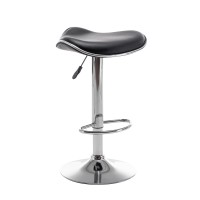 Σκαμπό Bar ArteLibre MOD Πτυσσόμενο Μαύρο PU-Μέταλλο 44.5x43x65.5-83.5cm