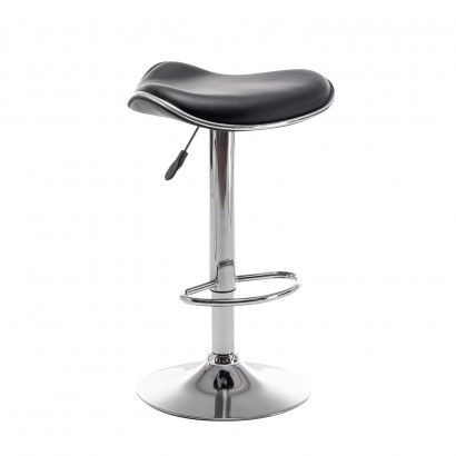 Σκαμπό Bar ArteLibre MOD Πτυσσόμενο Μαύρο PU-Μέταλλο 44.5x43x65.5-83.5cm