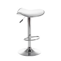 Σκαμπό Bar ArteLibre MOD Πτυσσόμενο Λευκό PU-Μέταλλο 44.5x43x65.5-83.5cm