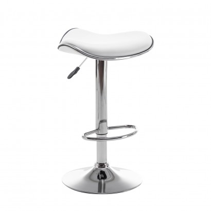 Σκαμπό Bar ArteLibre MOD Πτυσσόμενο Λευκό PU-Μέταλλο 44.5x43x65.5-83.5cm