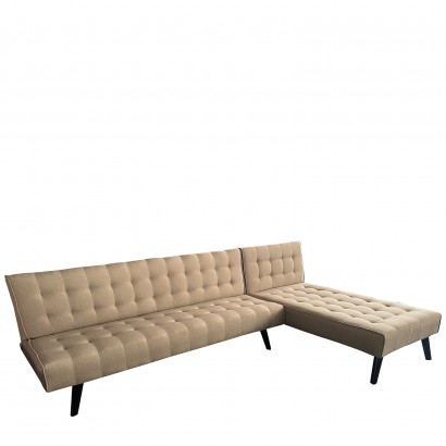 Καναπές Κρεβάτι Γωνιακός ArteLibre MAGUS Καφέ Ύφασμα 254x77-163x74cm