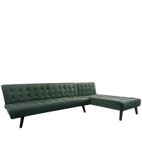 Καναπές Κρεβάτι Γωνιακός ArteLibre MAGUS Πράσινο Ύφασμα 254x77-163x74cm