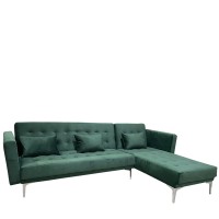 Καναπές Κρεβάτι Γωνιακός ArteLibre ARION Πράσινο Ύφασμα 244x162x84cm