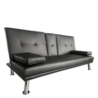 Καναπές Κρεβάτι Τριθέσιος ArteLibre ALFRED Μαύρο PU 164x76.5x79cm Καναπές Κρεβάτι Τριθέσιος ArteLibre ALFRED Μαύρο PU 164x76.5x79cm