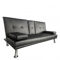Καναπές Κρεβάτι Τριθέσιος ArteLibre ALFRED Μαύρο PU 164x76.5x79cm Καναπές Κρεβάτι Τριθέσιος ArteLibre ALFRED Μαύρο PU 164x76.5x79cm