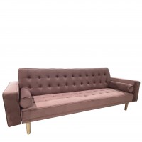Καναπές Κρεβάτι Τριθέσιος ArteLibre AUBREY Σάπιο Μήλο Ύφασμα 224x88x84cm
