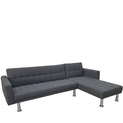 Καναπές Κρεβάτι Γωνιακός ArteLibre OBERON Γκρι Ύφασμα 240x102-175x40cm