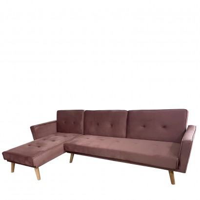 Καναπές Κρεβάτι Γωνιακός ArteLibre EMILIA Σάπιο Μήλο Ύφασμα 267x153x85cm