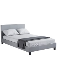 Κρεβάτι ArteLibre AZALEA Γκρι PU 213x131x88cm (Στρώμα 120x200cm)