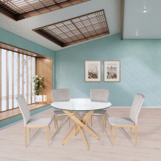 Τραπέζι ArteLibre KATLA Διάφανο-Φυσικό Γυαλί-Ξύλο 120x120x75cm Τραπέζι ArteLibre KATLA Διάφανο-Φυσικό Γυαλί-Ξύλο 120x120x75cm