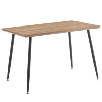 Τραπέζι Τραπεζαρίας ArteLibre MINOS Sonoma-Μαύρο Μέταλλο-Μοριοσανίδα 120x70x75cm