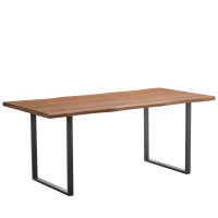 Τραπέζι Τραπεζαρίας ArteLibre AEMON Σκούρο Ακακία-Μαύρο Μέταλλο-Μοριοσανίδα 180x90x75cm
