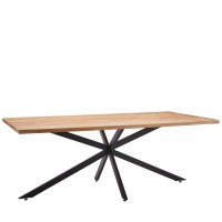 Τραπέζι Τραπεζαρίας ArteLibre DRYOPIS Sonoma-Μαύρο Ξύλο-Μέταλλο 120x75x75cm