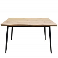 Τραπέζι Τραπεζαρίας ArteLibre AMADORA Φυσικό-Μαύρο Μοριοσανίδα-PVC-Μέταλλο 120x80x75cm