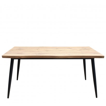 Τραπέζι Τραπεζαρίας ArteLibre AMADORA Φυσικό-Μαύρο Μοριοσανίδα-Μέταλλο 160x80x75cm