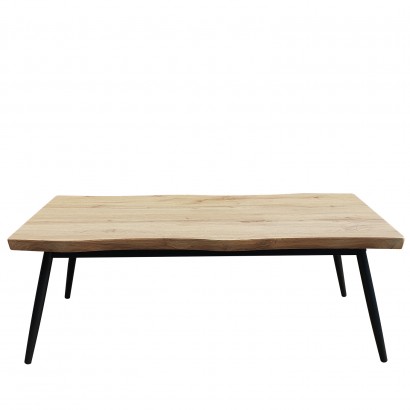 Τραπεζάκι Σαλονιού ArteLibre ALMADA Φυσικό-Μαύρο Μοριοσανίδα-Μέταλλο 120x60x45cm