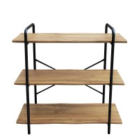 Ραφιέρα ArteLibre AVEIRO Φυσικό-Μαύρο MDF-Μέταλλο 80x34x80cm