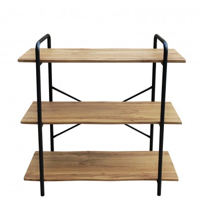 Ραφιέρα ArteLibre AVEIRO Φυσικό-Μαύρο MDF-Μέταλλο 80x34x80cm