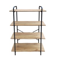 Ραφιέρα ArteLibre AMORA Φυσικό-Μαύρο MDF-Μέταλλο 80x34x112cm