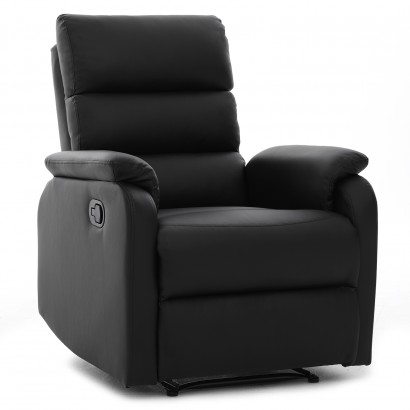 Πολυθρόνα Ανακλινόμενη ArteLibre TALITHA Μαύρο PU 79x97x101cm