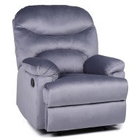 Πολυθρόνα Ανακλινόμενη ArteLibre NASHIRA Γκρι Βελούδο 88x90x99cm
