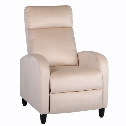 Πολυθρόνα Ανακλινόμενη ArteLibre ATRIA Εκρού Βελούδο 67.5x90x104cm