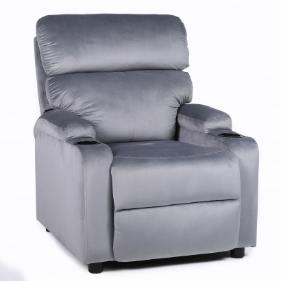 Πολυθρόνα Ανακλινόμενη ArteLibre RANA Γκρι Βελούδο 80x95x103cm Πολυθρόνα Ανακλινόμενη ArteLibre RANA Γκρι Βελούδο 80x95x103cm