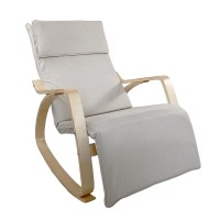 Πολυθρόνα Κουνιστή ArteLibre LUNDRA Μπεζ-Φυσικό Ύφασμα-Ξύλο 67x127x91cm