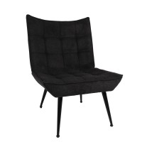 Πολυθρόνα ArteLibre LAURINA Μαύρο Ύφασμα-Μέταλλο 96x69x82cm