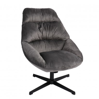 Πολυθρόνα ArteLibre CHANTIERI Γκρι Ύφασμα-Μέταλλο 94x71x83cm