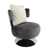 Πολυθρόνα ArteLibre PASSIFLORA Γκρι Σκούρο Ύφασμα-Μέταλλο 76x67x76cm