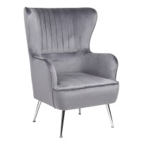 Πολυθρόνα ArteLibre VITTORIA Γκρι Βελούδο 76x79x101cm
