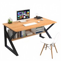 Γραφείο ArteLibre MELANITTA Καφέ-Μαύρο MDF-Μέταλλο 100x48x72cm