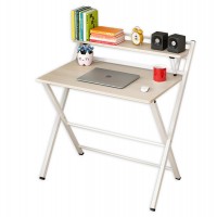 Γραφείο ArteLibre MERGUS Πτυσσόμενο Φυσικό-Λευκό MDF-Μέταλλο 83.5x44.5x92.5cm