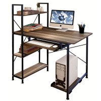 Γραφείο ArteLibre HIBISCUS Καφέ-Μαύρο MDF-Μέταλλο 100x48x118cm