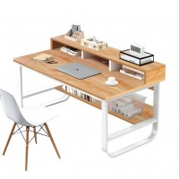 Γραφείο ArteLibre ALECTORIS Καφέ-Λευκό MDF-Μέταλλο 100x60x73cm Γραφείο ArteLibre ALECTORIS Καφέ-Λευκό MDF-Μέταλλο 100x60x73cm