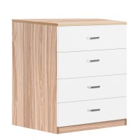 Συρταριέρα ArteLibre EMELIE Φυσικό-Λευκό Μοριοσανίδα-Μελαμίνη 60x40x90cm