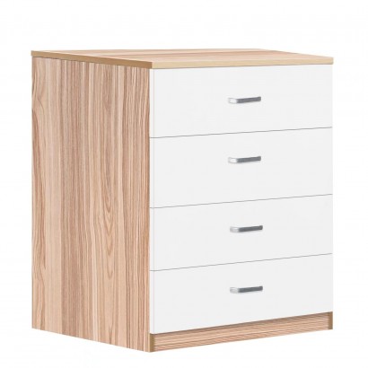 Συρταριέρα ArteLibre EMELIE Φυσικό-Λευκό Μοριοσανίδα-Μελαμίνη 60x40x90cm